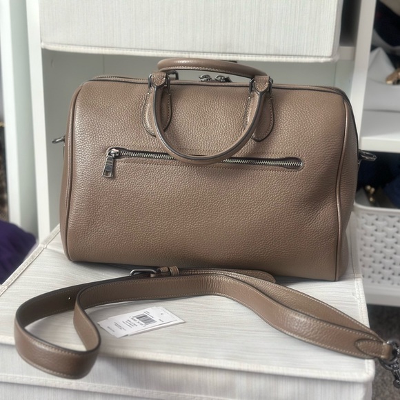 EUC Coach Rowan Large Satchel Bag Dark Stone - Picture 7 of 10